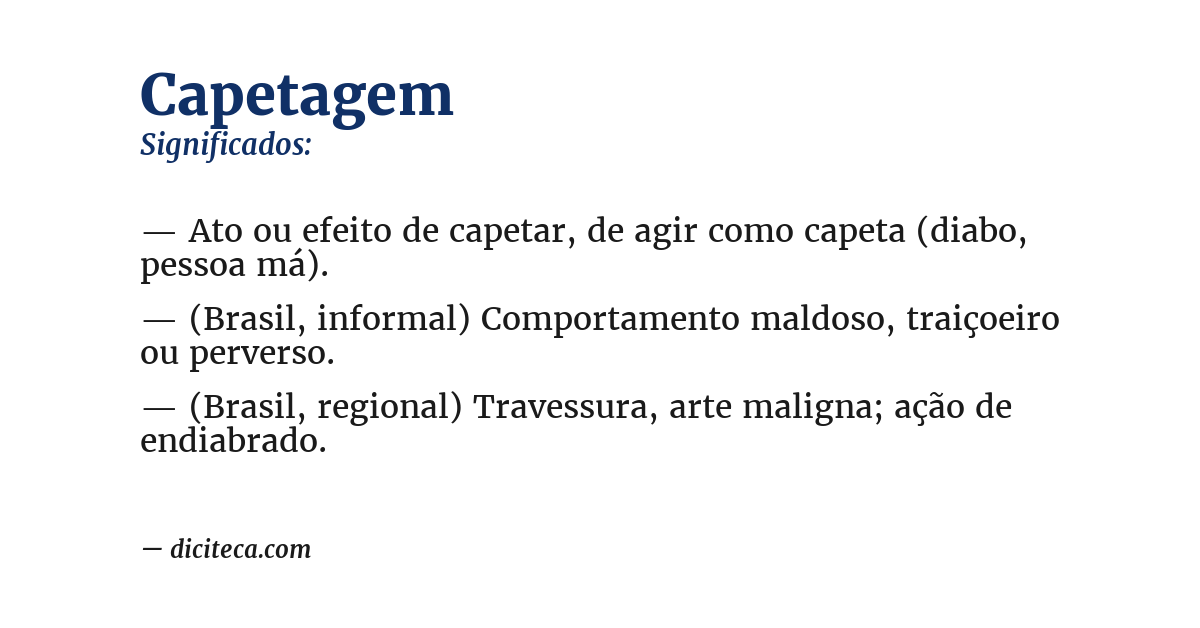 Significado de capetagem