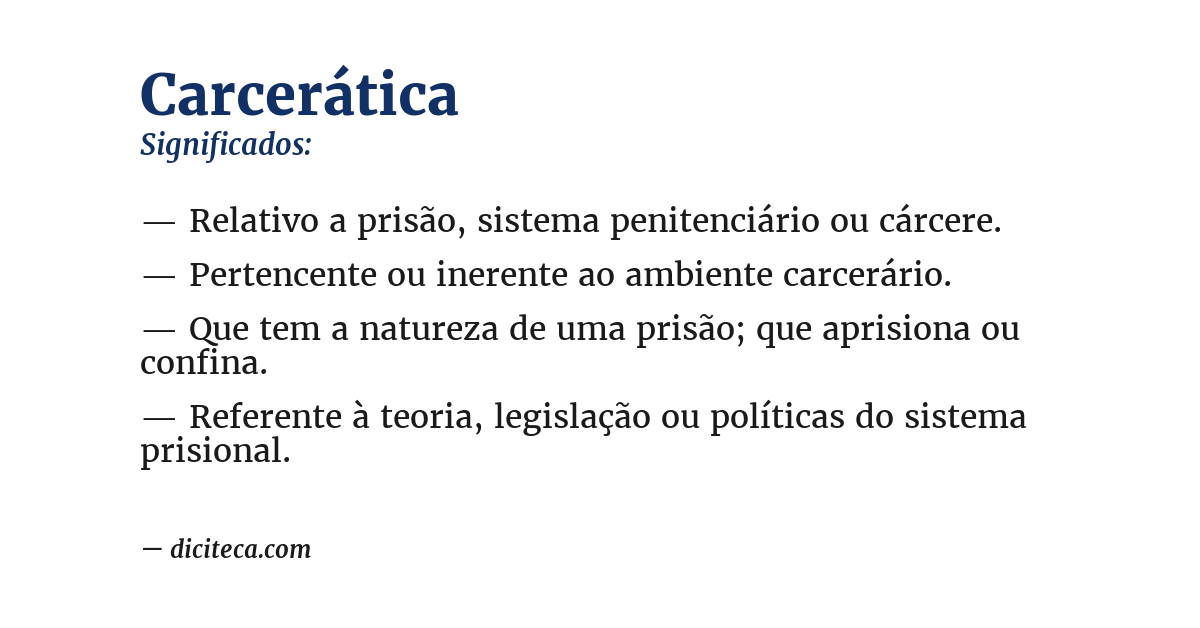 Significado de carcerática