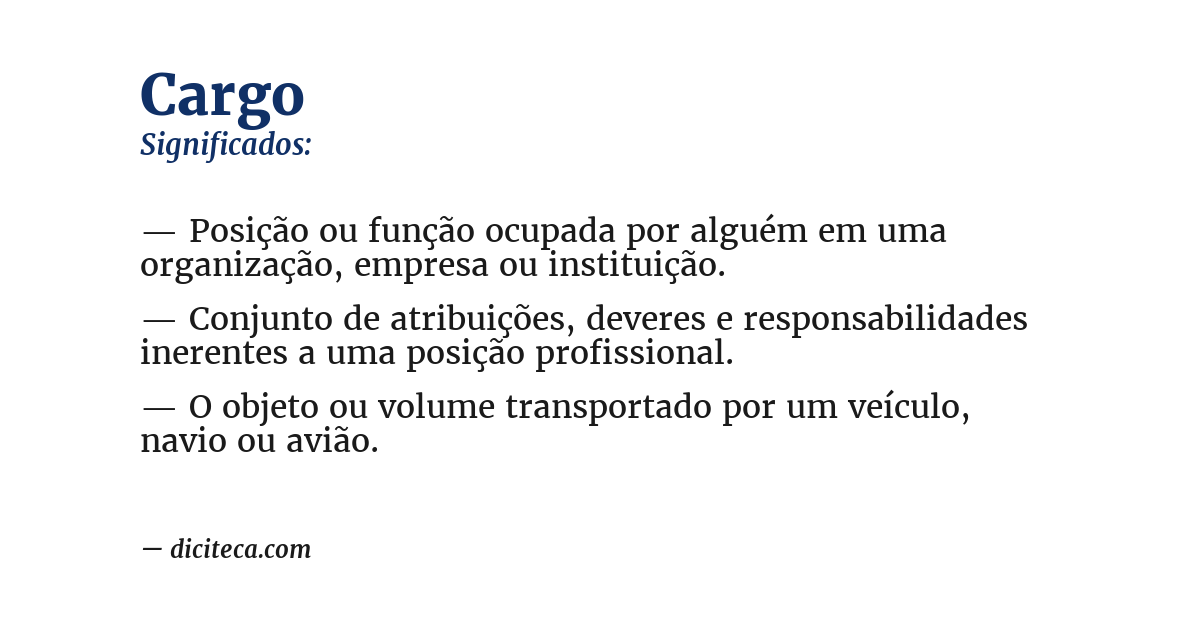 Significado de cargo