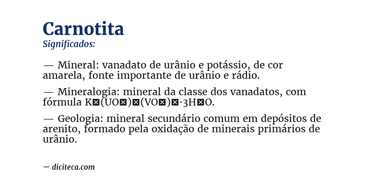 Significado de carnotita