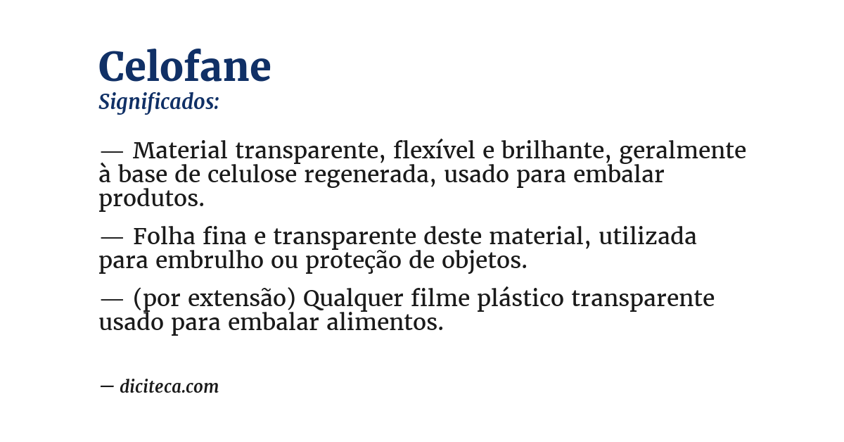 Significado de celofane