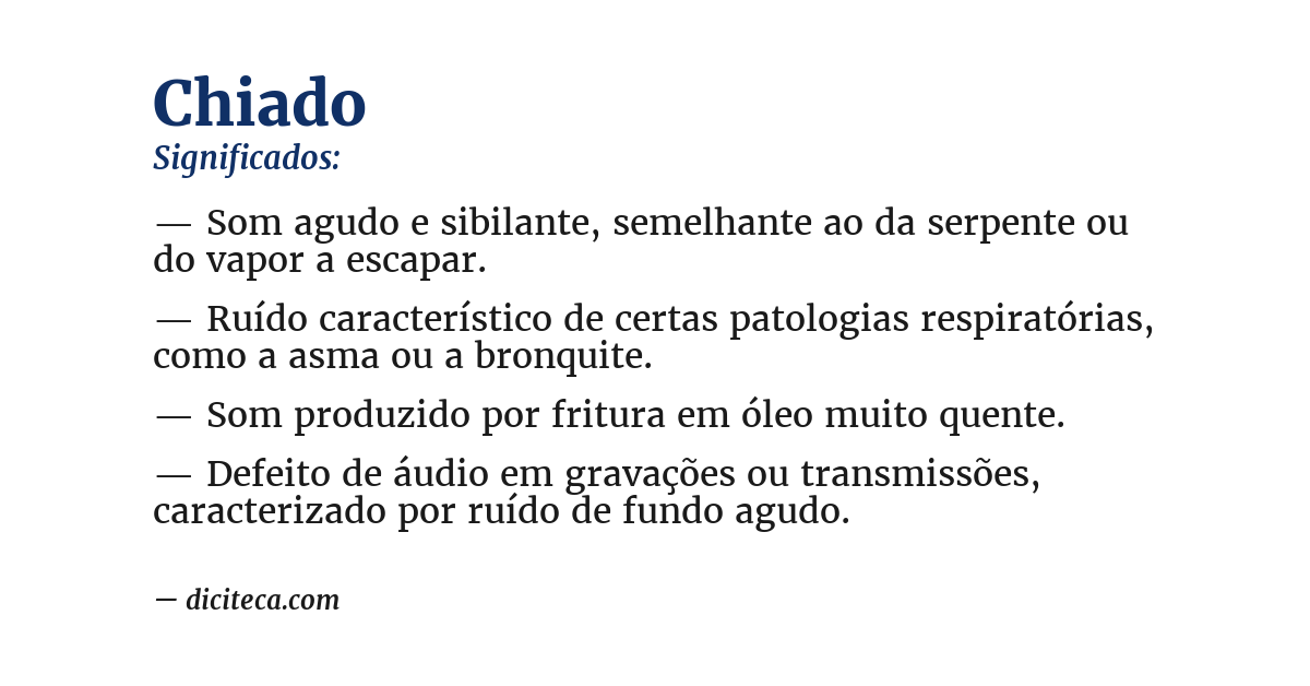Significado de chiado