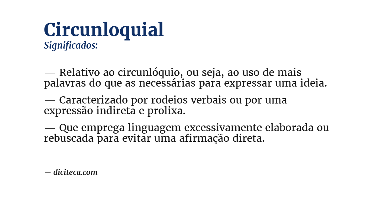 Significado de circunloquial