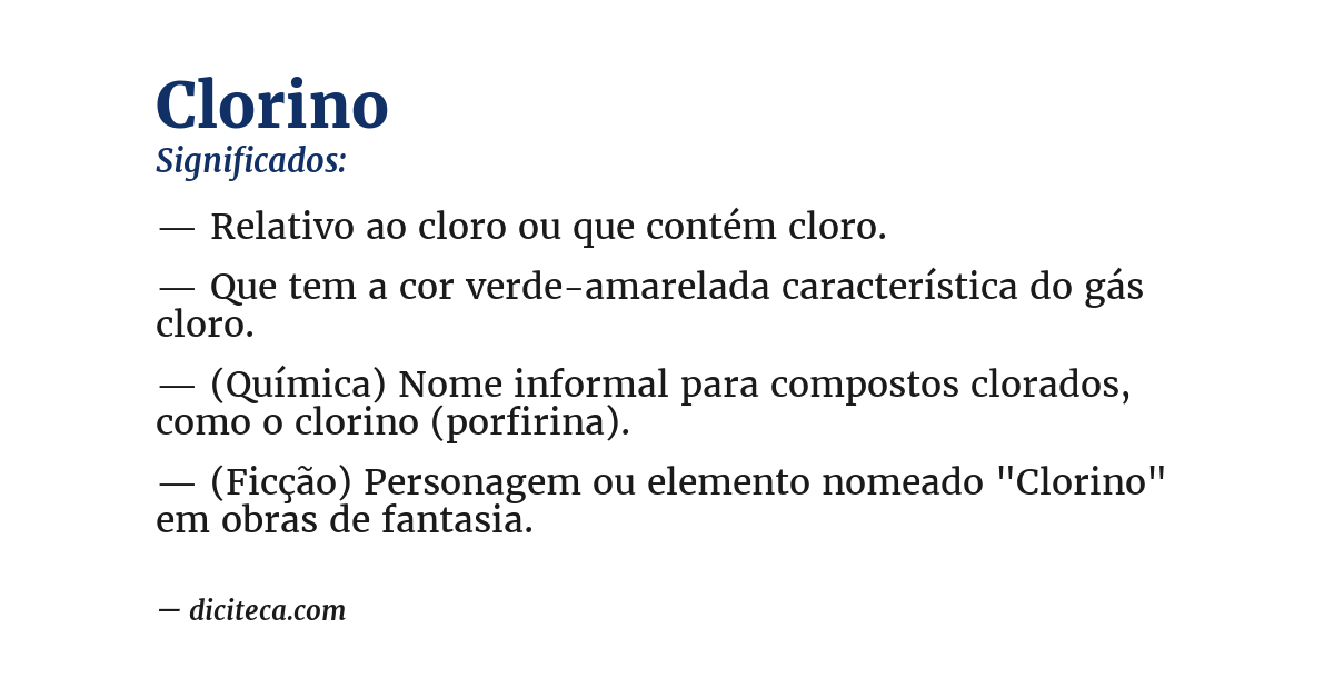 Significado de clorino