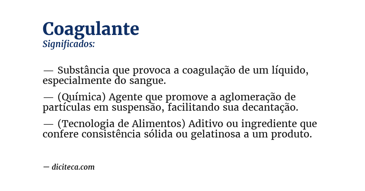 Significado de coagulante