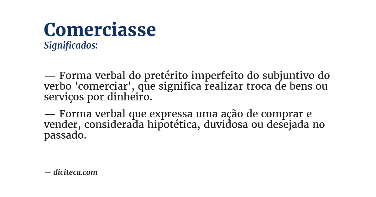 Significado de comerciasse