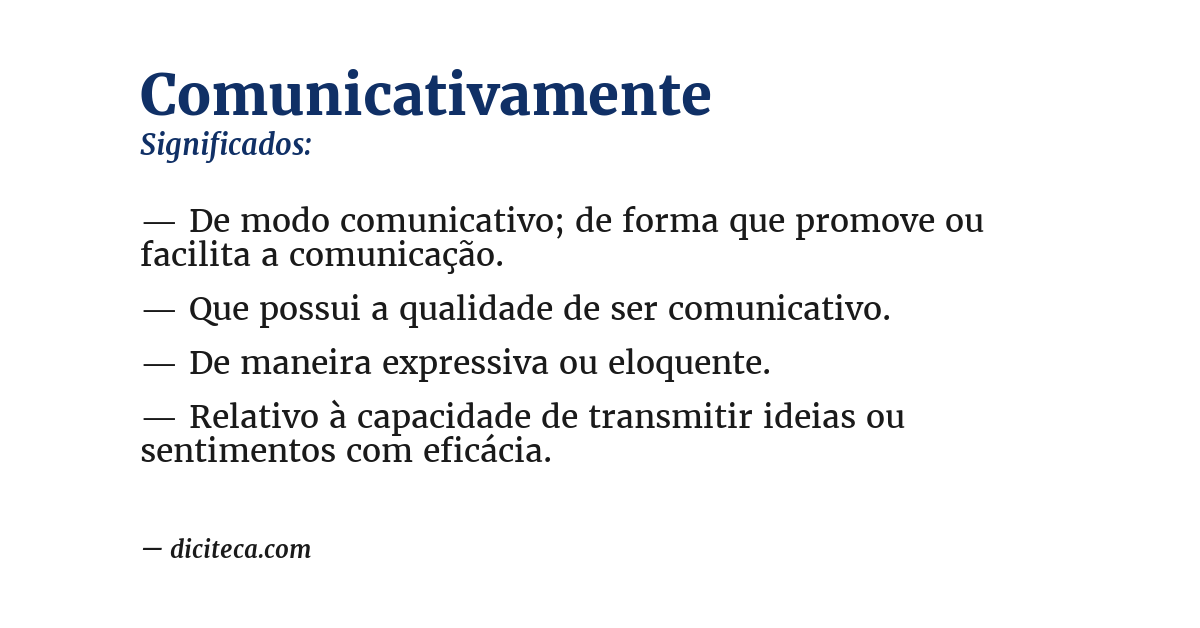 Significado de comunicativamente