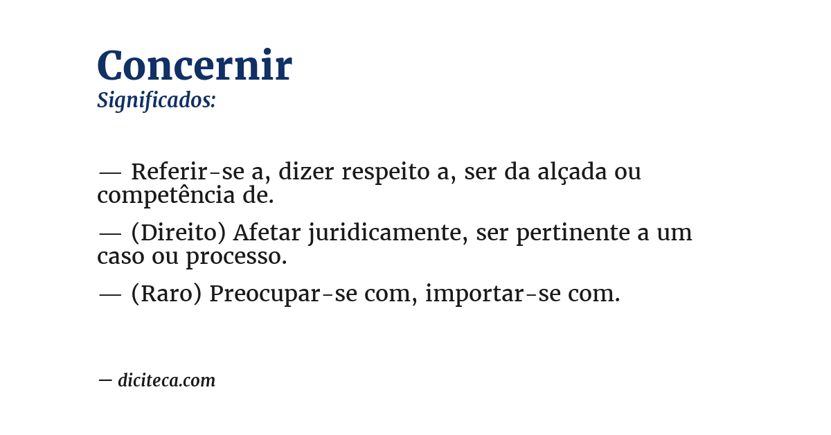 Significado de concernir