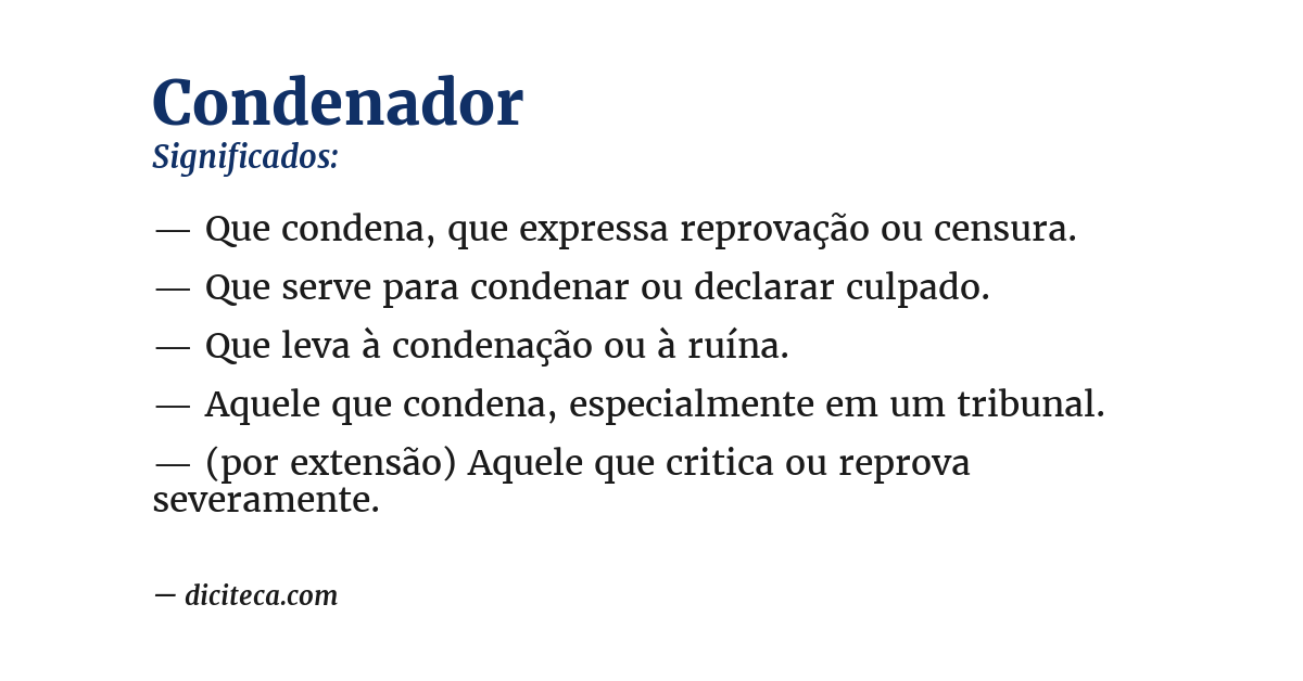 Significado de condenador