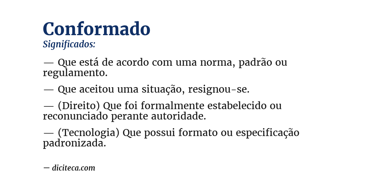 Significado de conformado