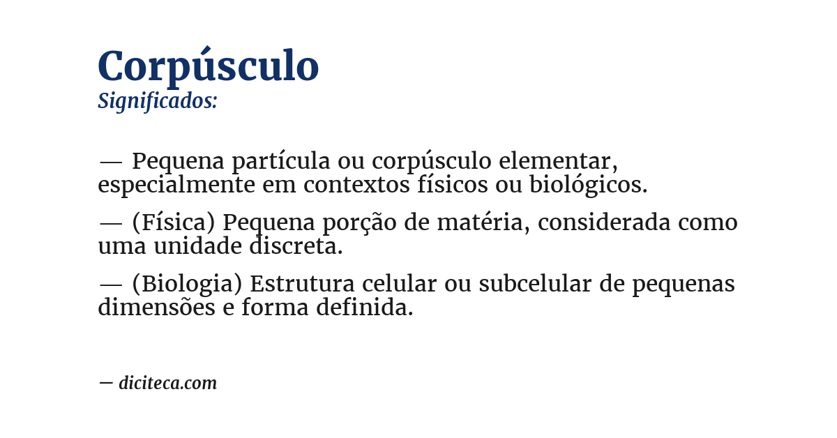 Significado de corpúsculo