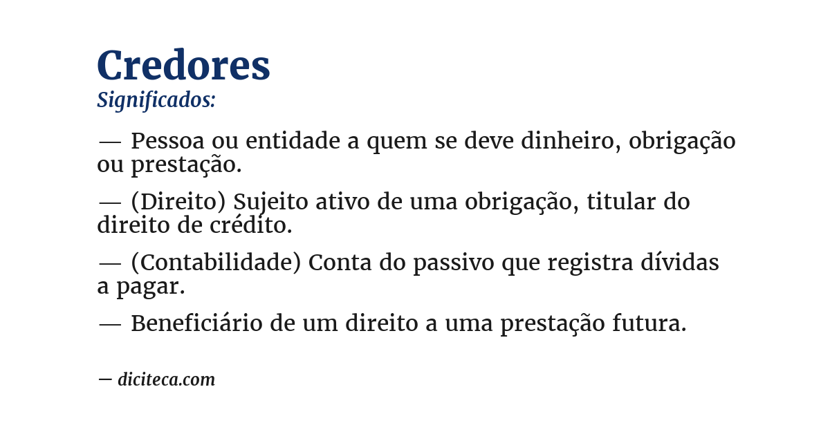 Significado de credores
