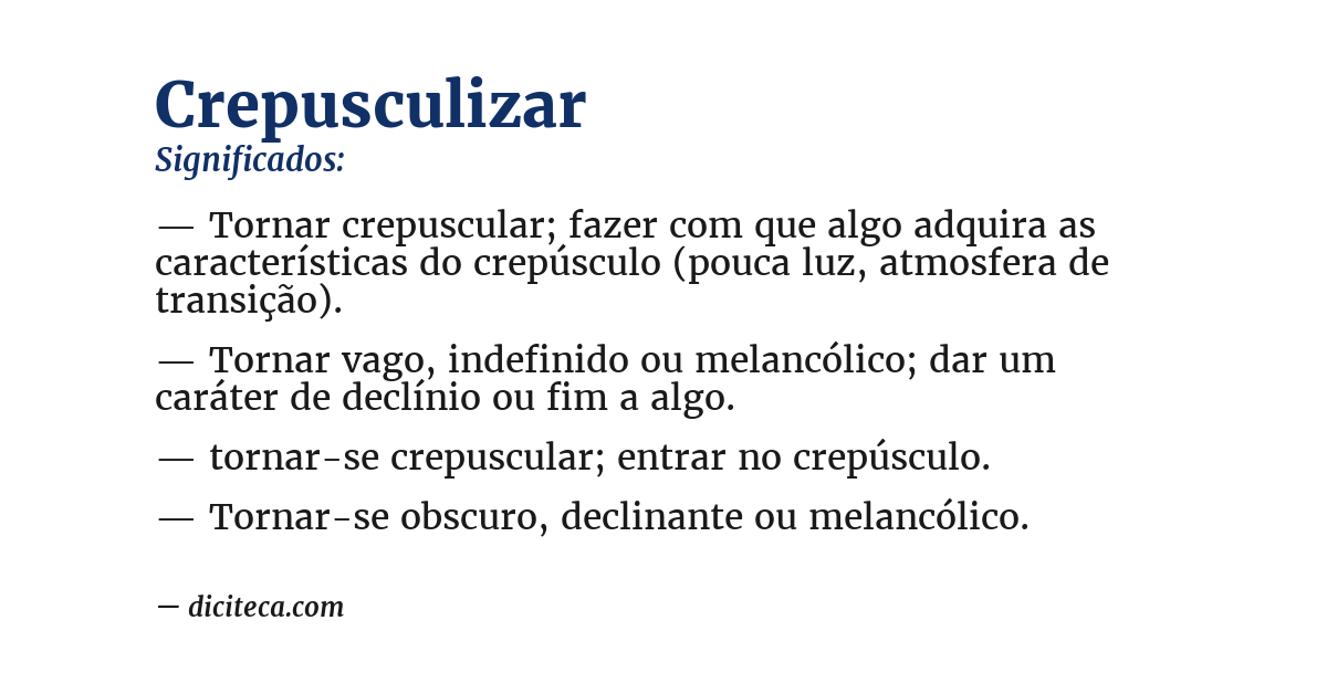 Significado de crepusculizar