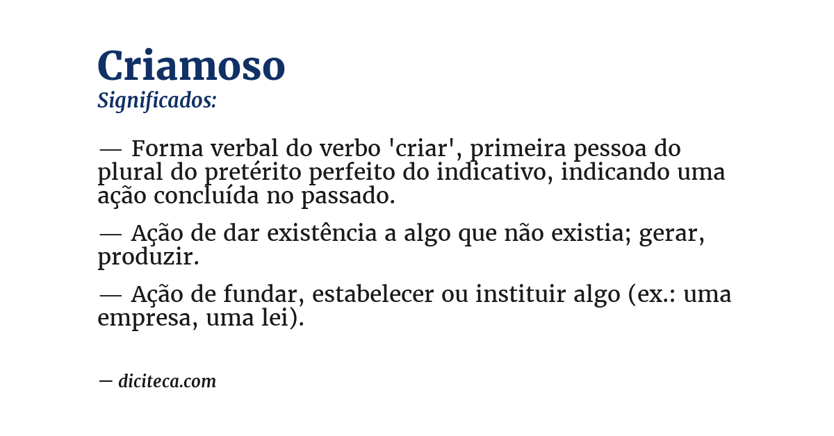 Significado de criamoso