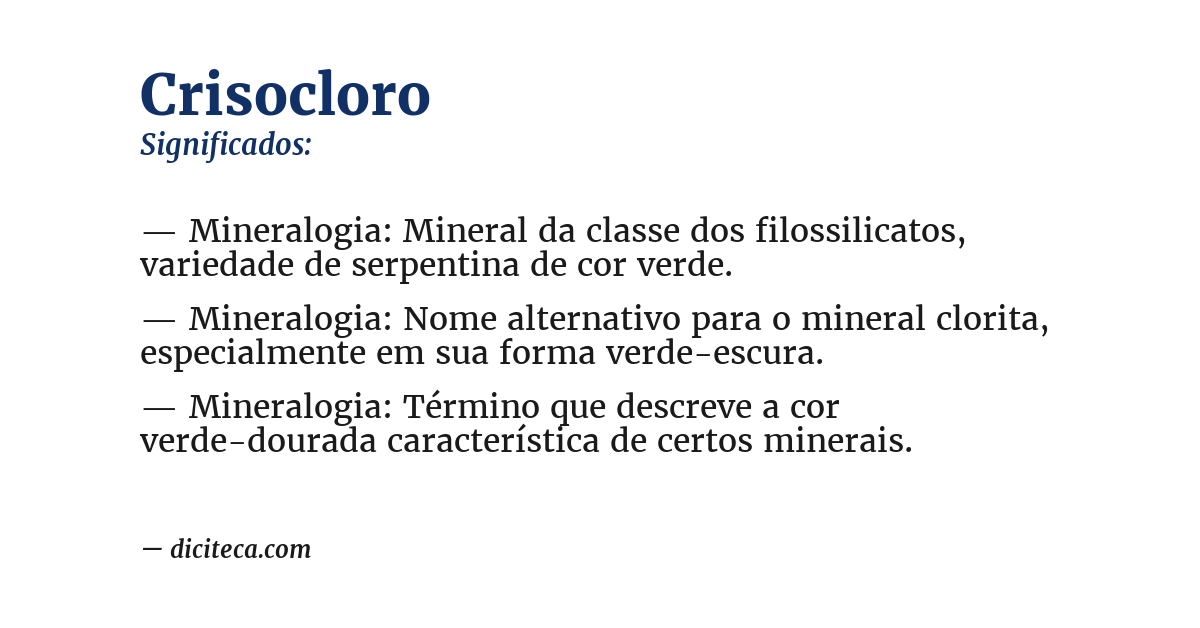 Significado de crisocloro