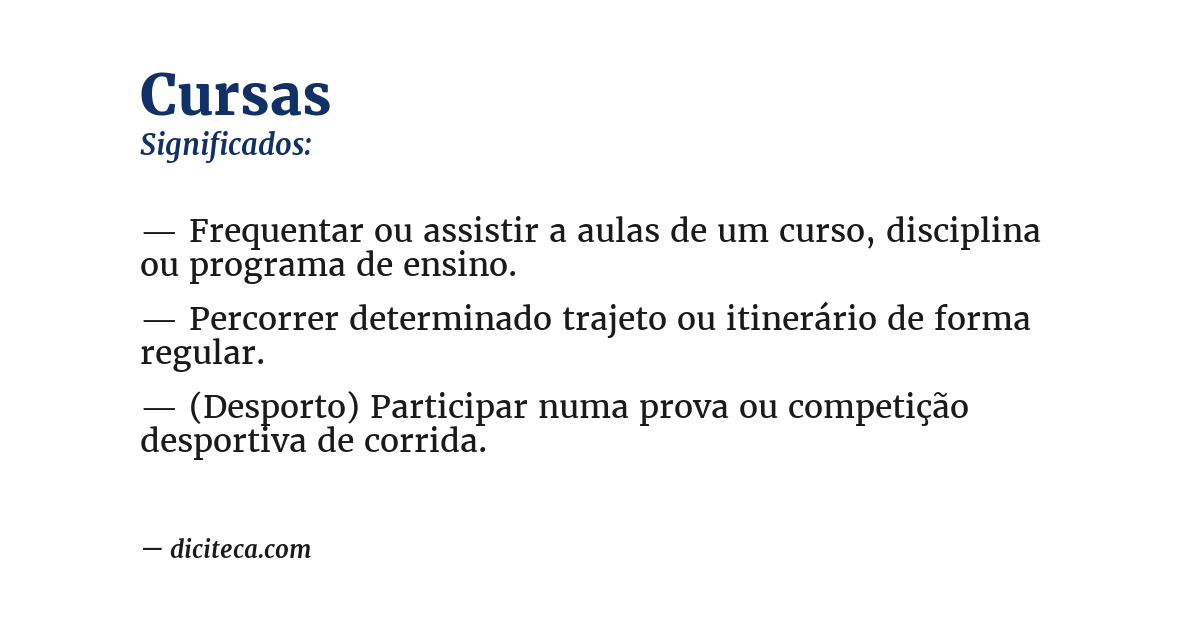 Significado de cursas