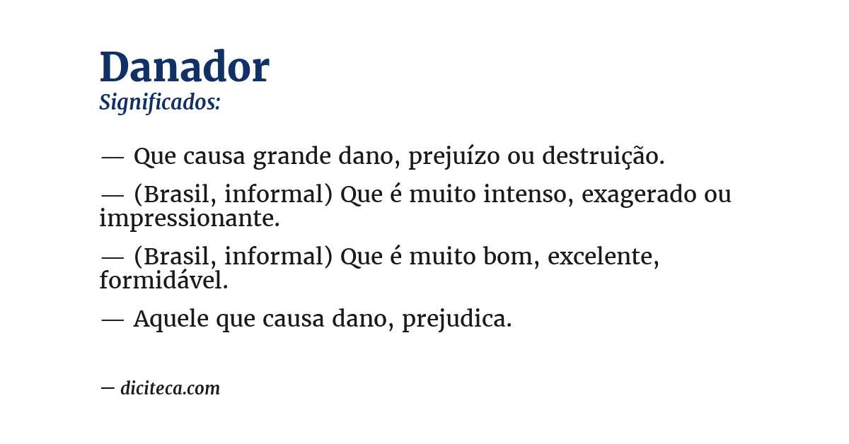 Significado de danador