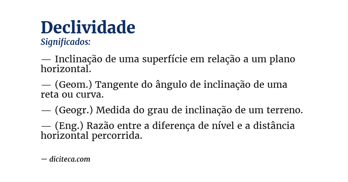 Significado de declividade