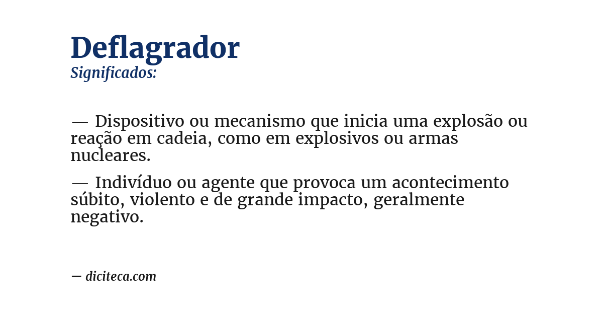 Significado de deflagrador