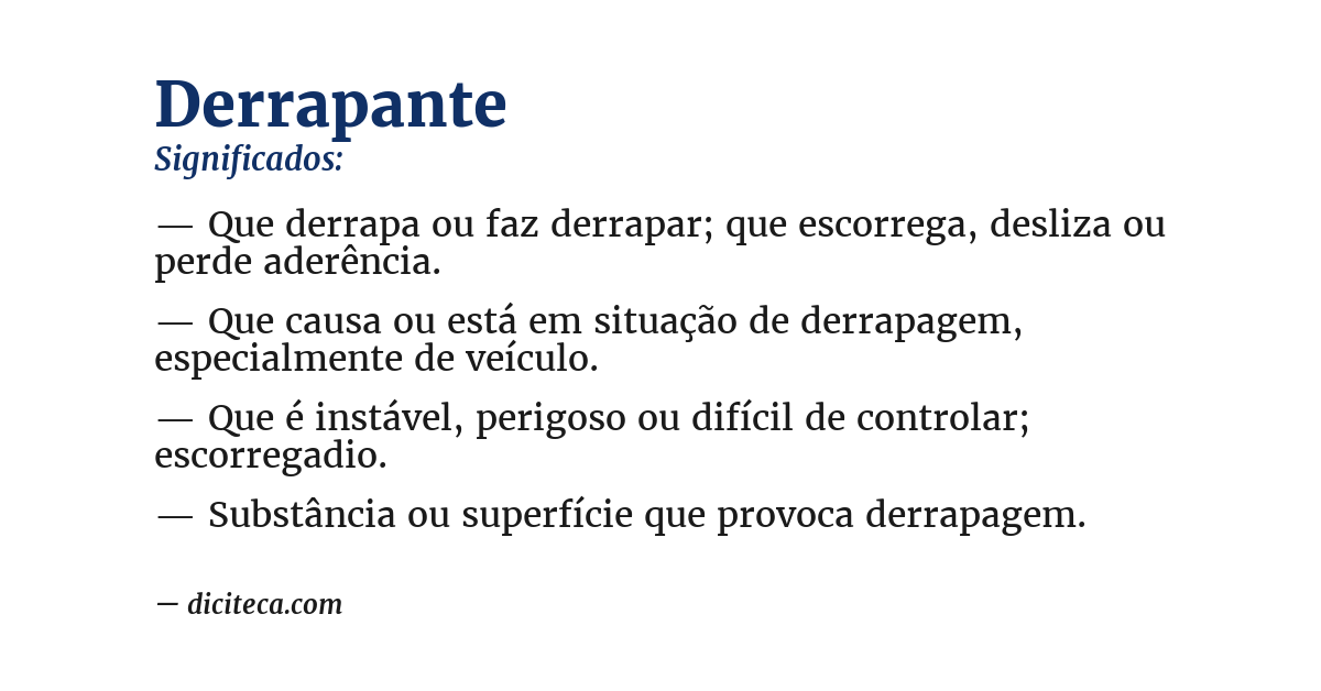 Significado de derrapante