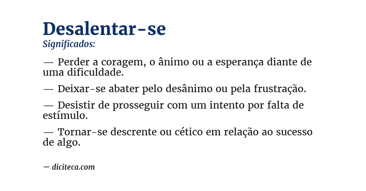 Significado de desalentar-se