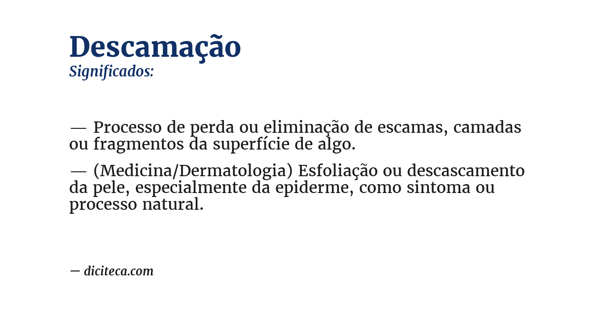 Significado de descamação