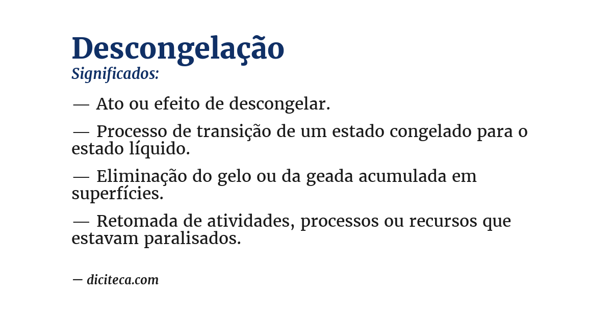 Significado de descongelação