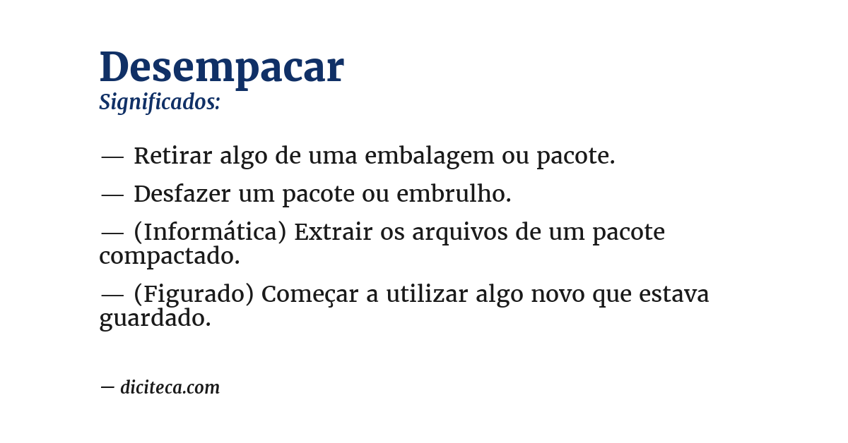 Significado de desempacar