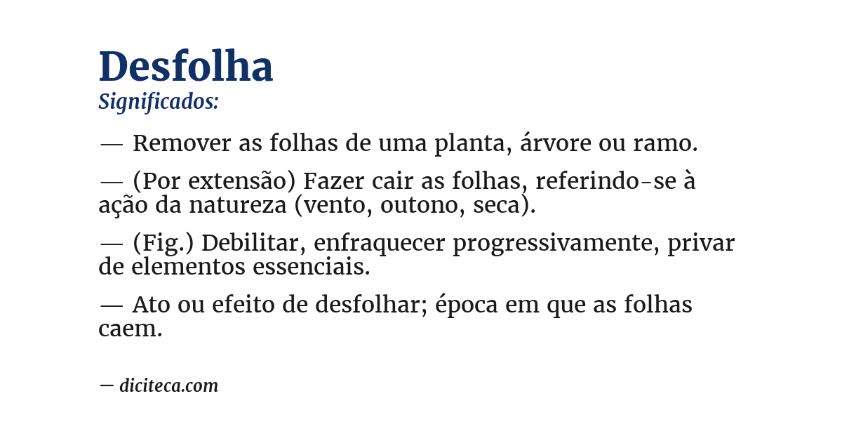 Significado de desfolha