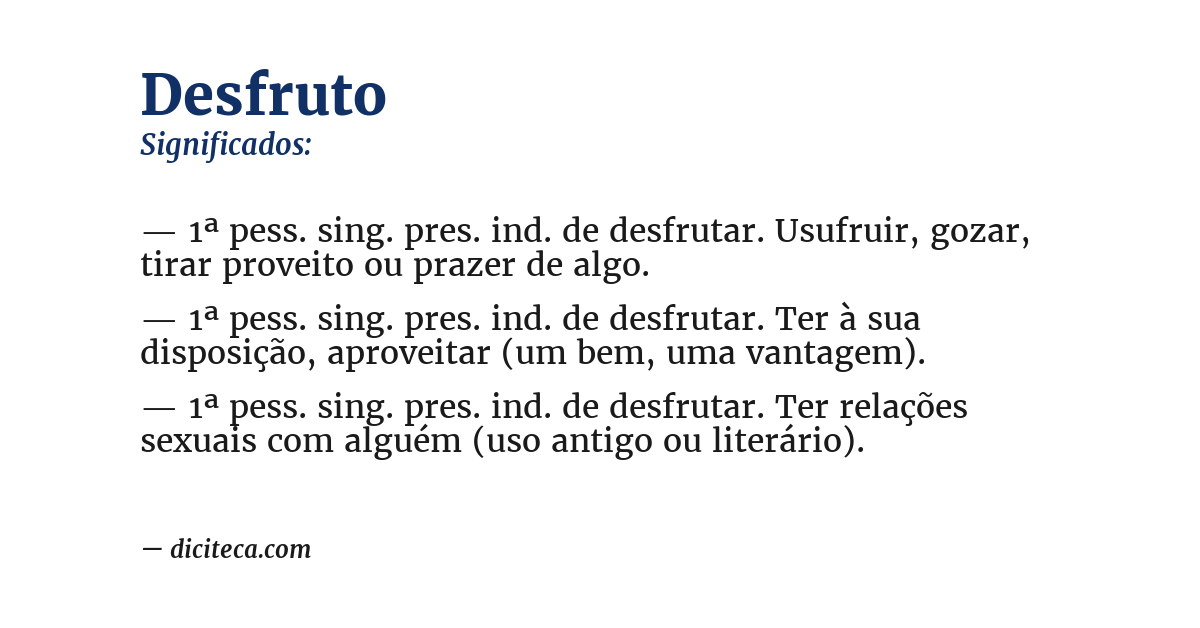 Significado de desfruto