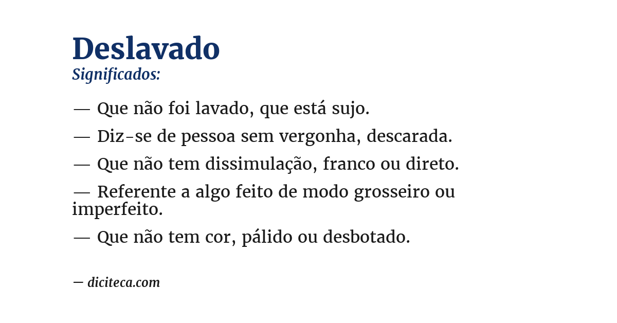 Significado de deslavado