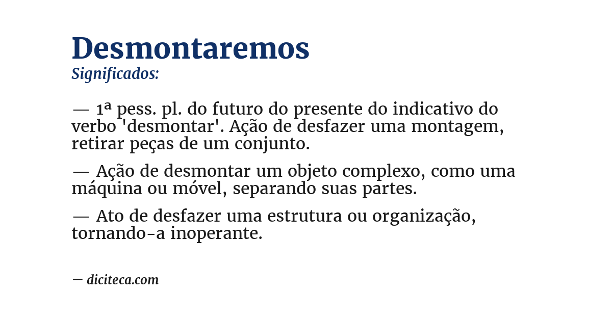 Significado de desmontaremos