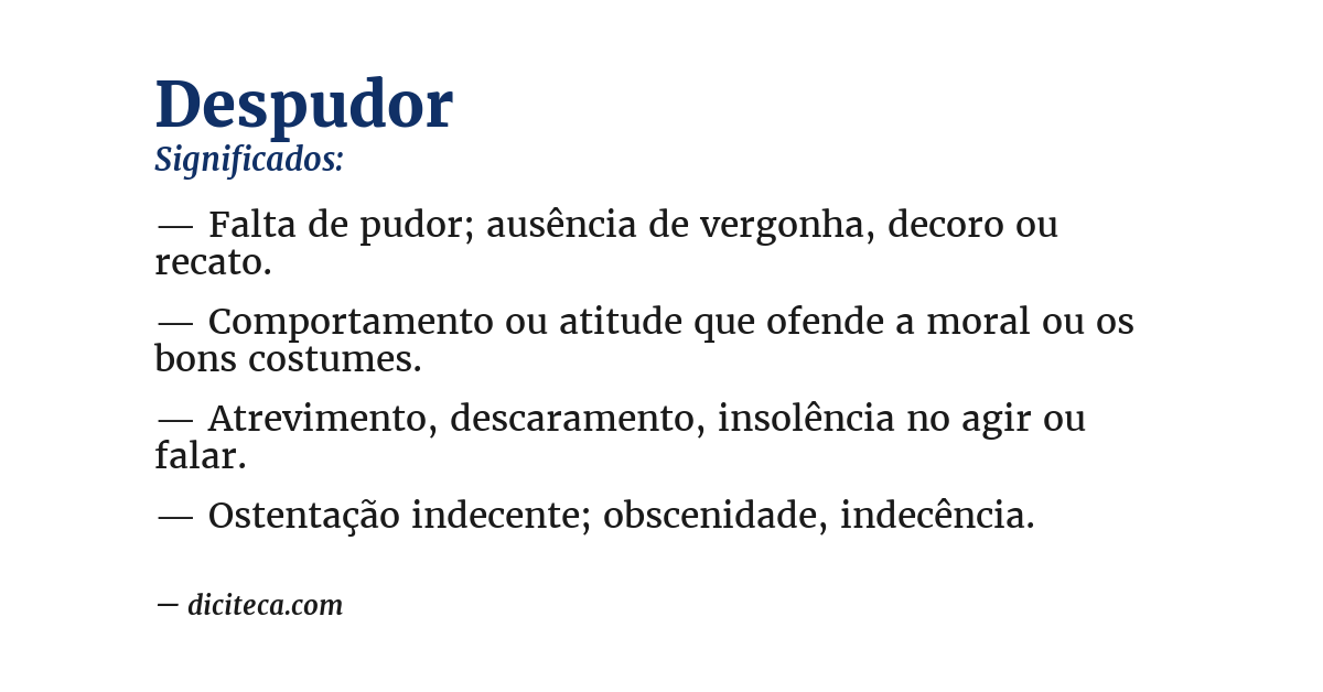 Significado de despudor
