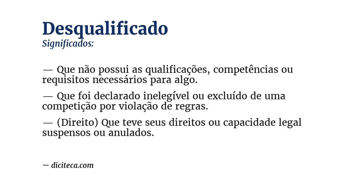 Significado de desqualificado