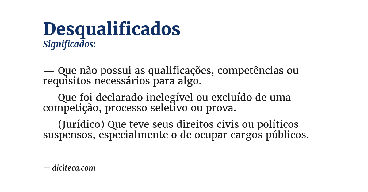 Significado de desqualificados