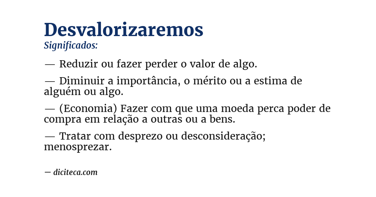 Significado de desvalorizaremos