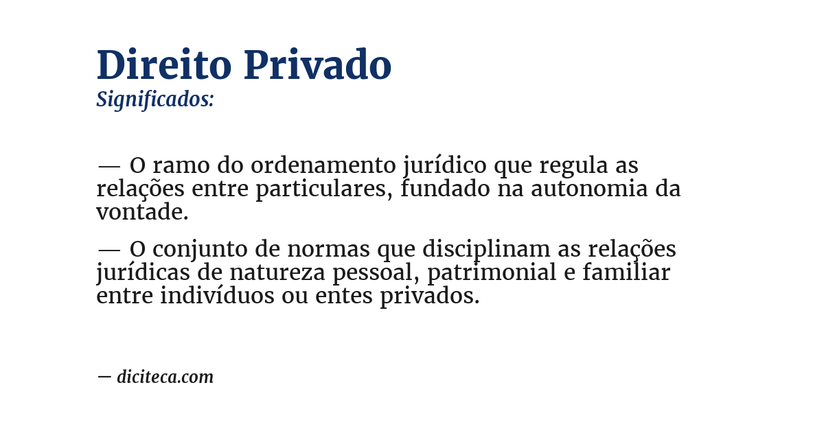Significado de direito privado