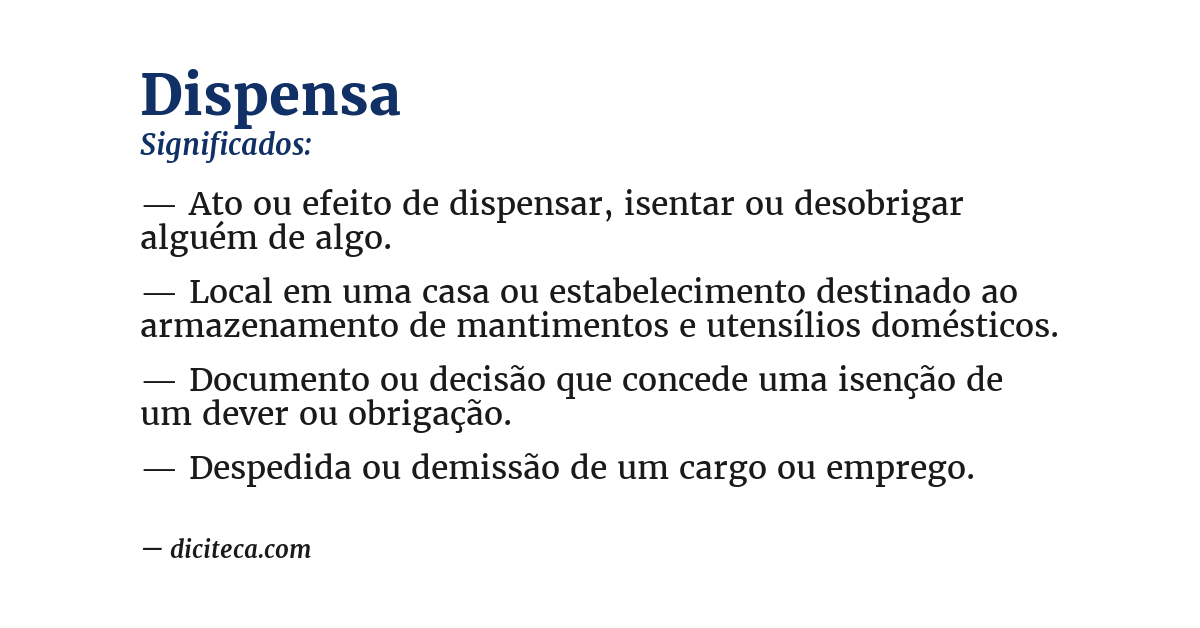 Significado de dispensa