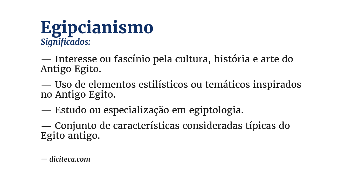 Significado de egipcianismo