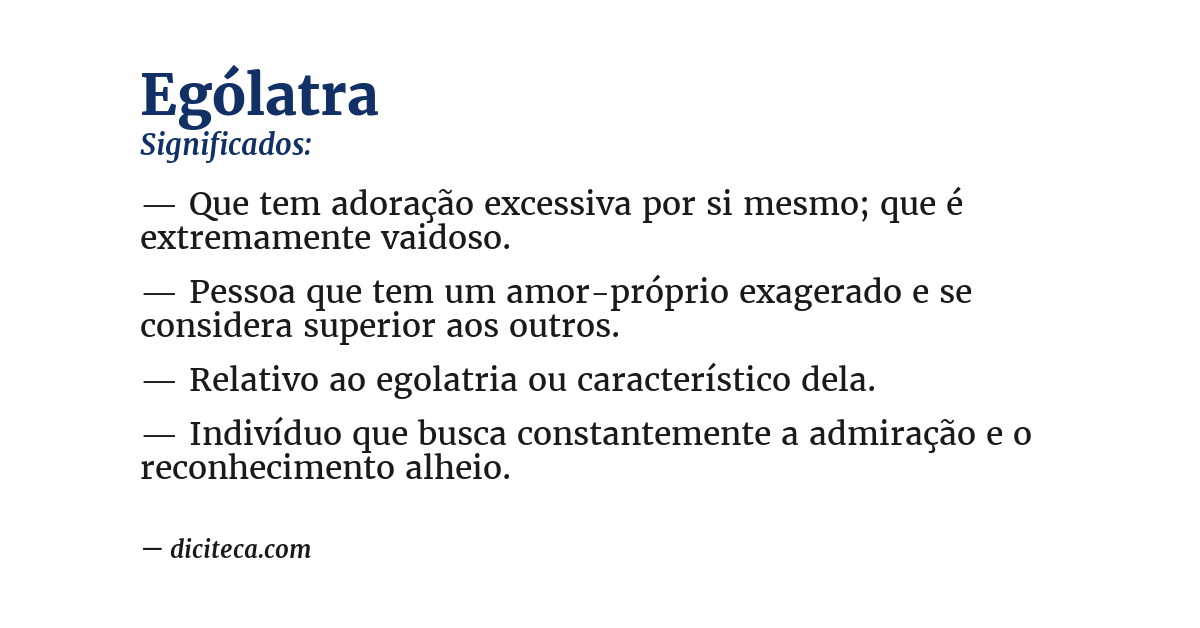 Significado de ególatra