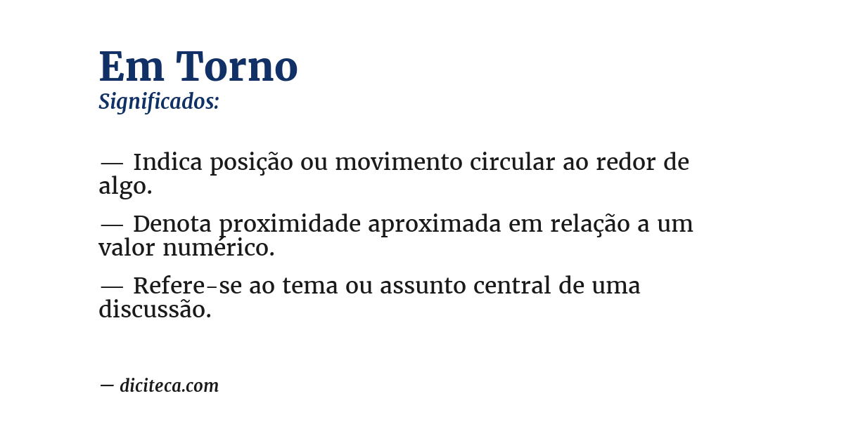 Significado de em torno