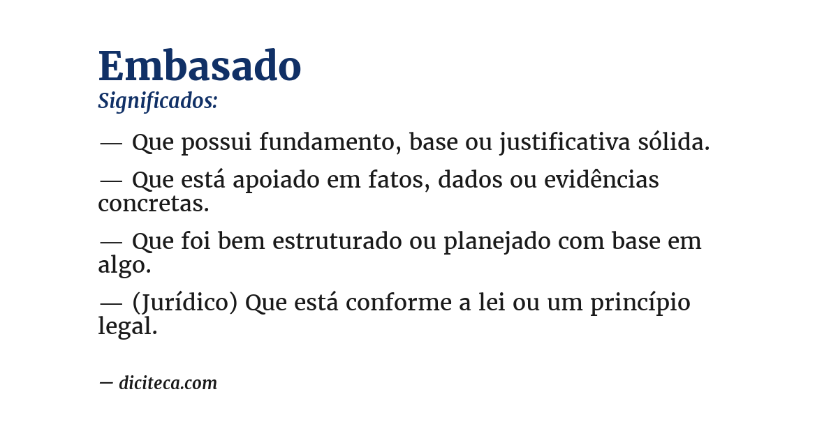 Significado de embasado