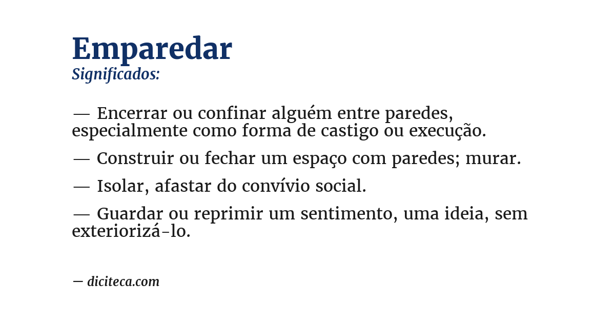 Significado de emparedar