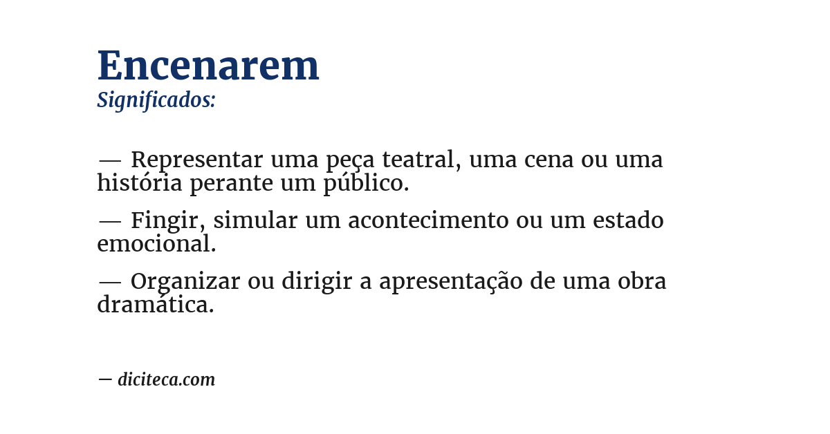 Significado de encenarem