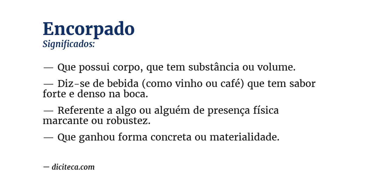 Significado de encorpado