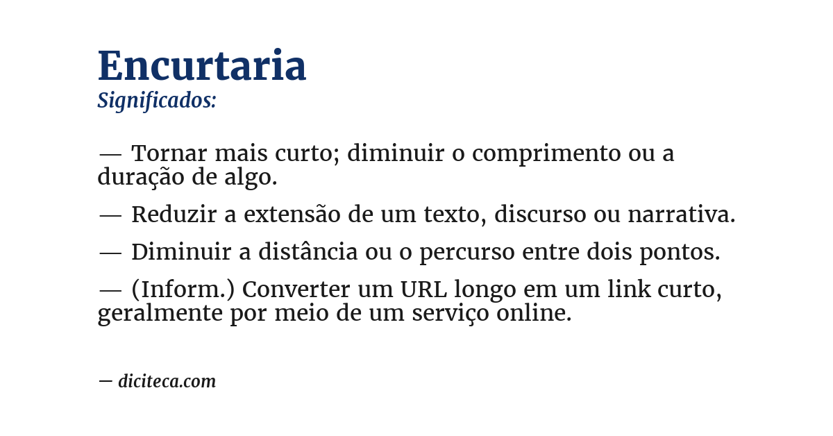 Significado de encurtaria