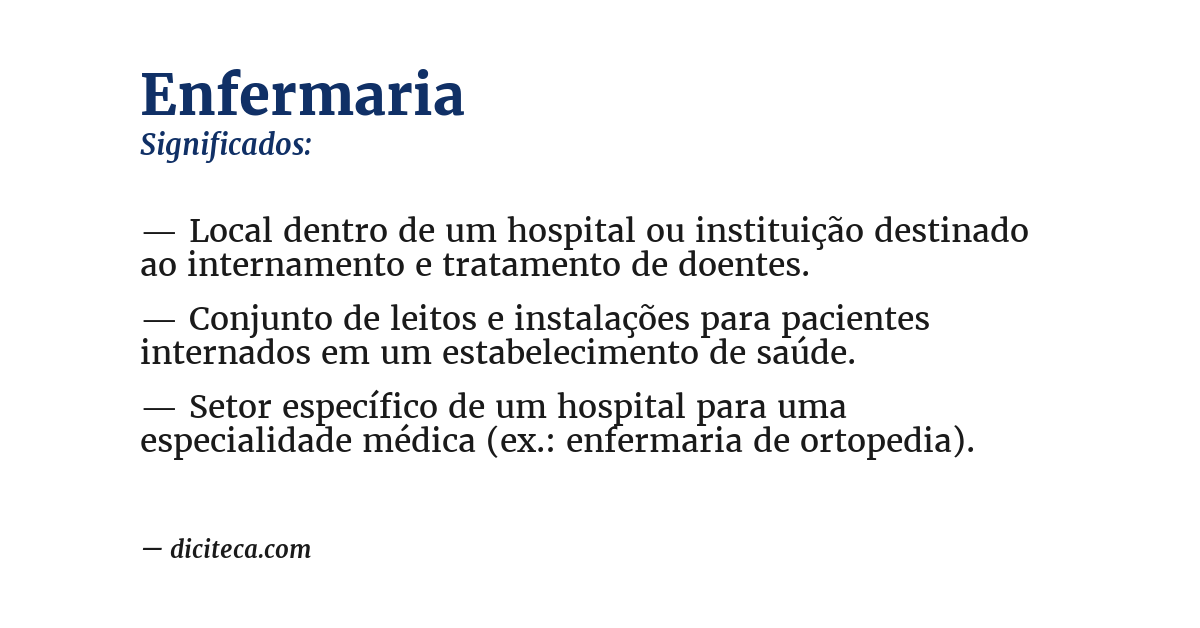 Significado de enfermaria