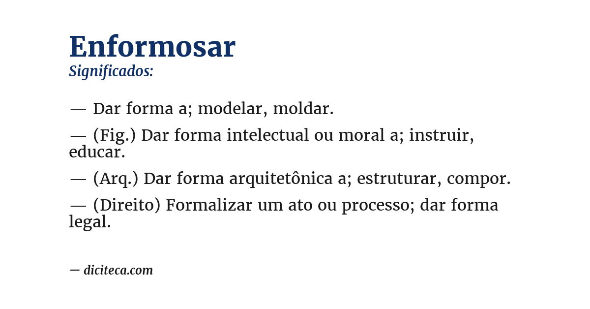 Significado de enformosar