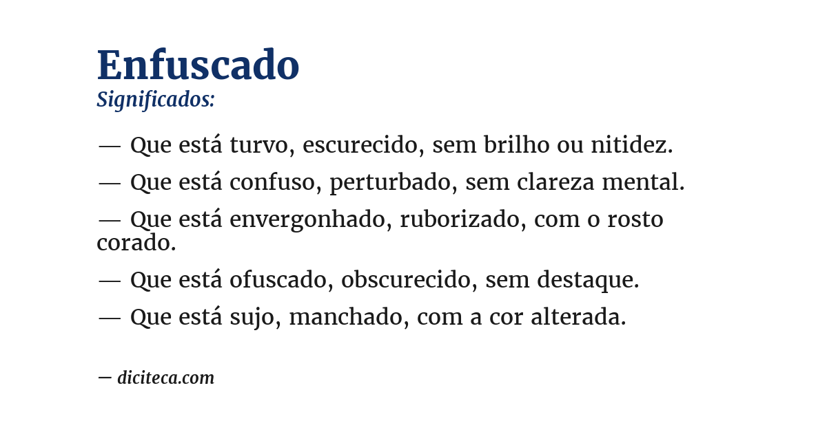 Significado de enfuscado