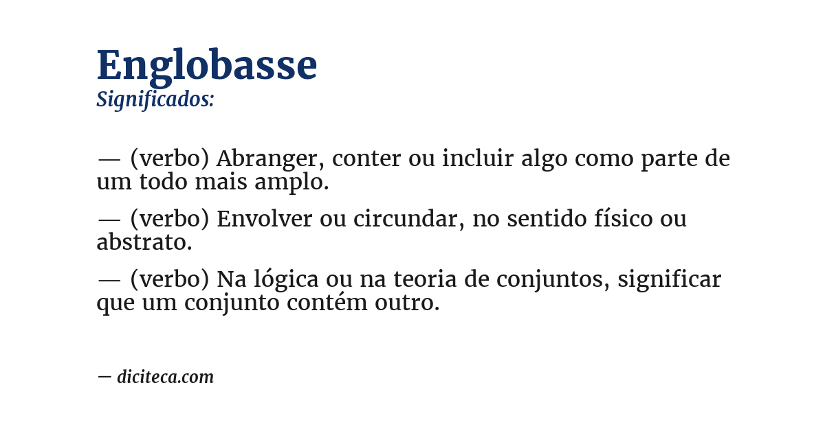 Significado de englobasse